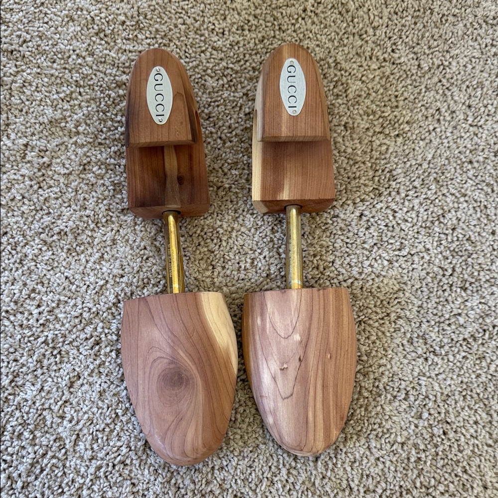 Gucci Cedar Wood Shoe Trees with Gold Accents